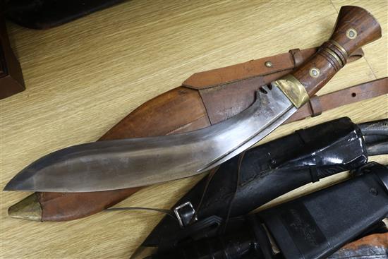 Seven Kukri and other knives